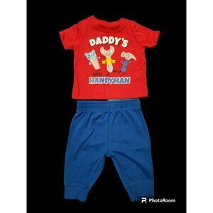 Garanimals "Daddy's Handyman" Shirt & Pants Set / 0-3M Baby
